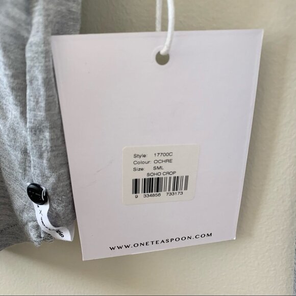 Revolve One Teaspoon Cropped Top long sleeve Casual Basic Neutral Gray Size S - Picture 7 of 13